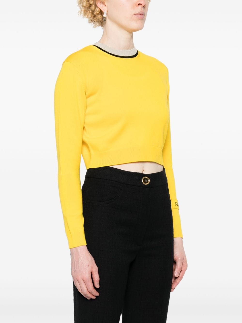 knitted cropped jumper - 3