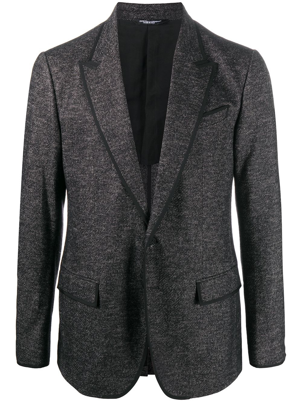 woven single-breasted blazer - 1