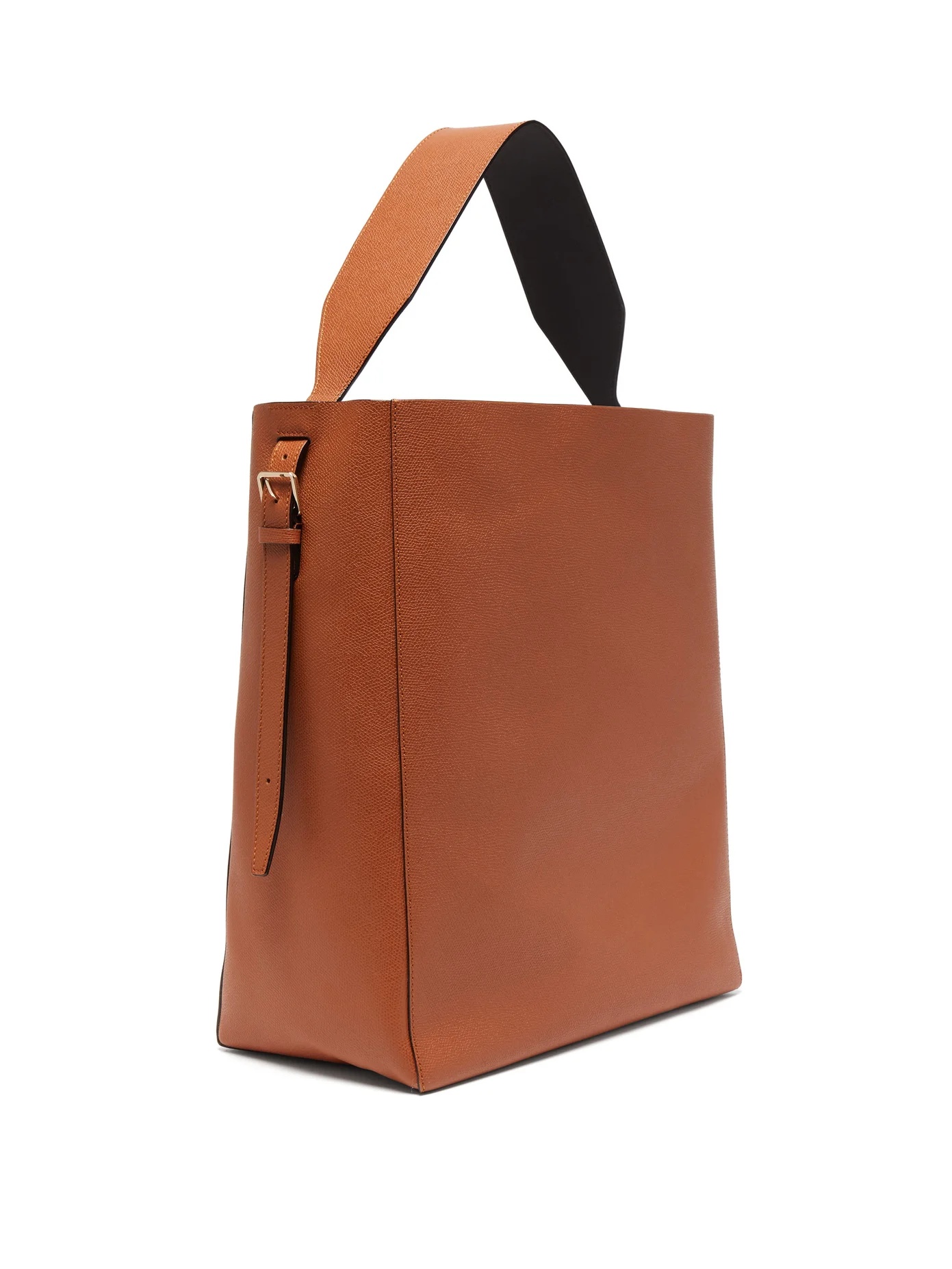 Adjustable-strap grained-leather tote bag - 4