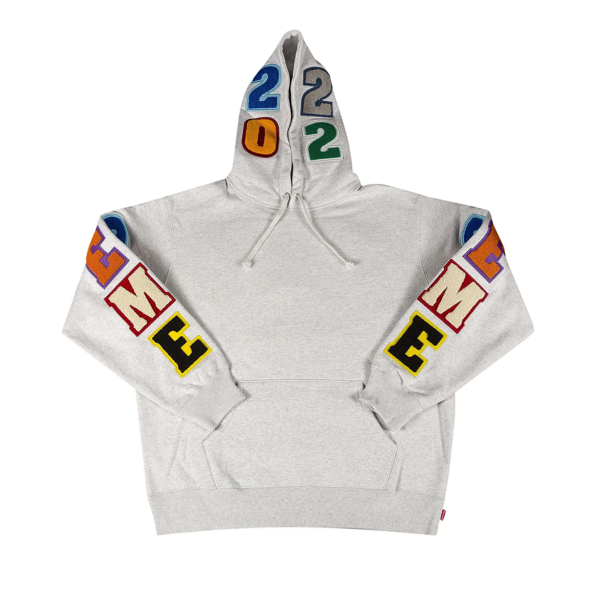 Supreme Team Chenille Hooded Sweatshirt 'Ash Grey' - 1