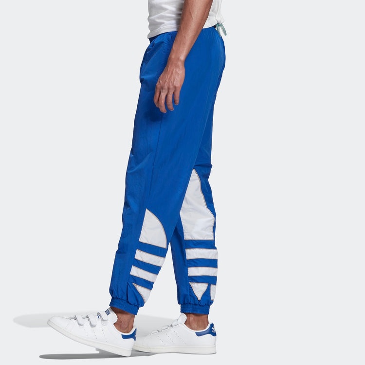 Men's adidas originals Colorblock Large Logo Loose Bundle Feet Sports Pants/Trousers/Joggers Royal B - 4