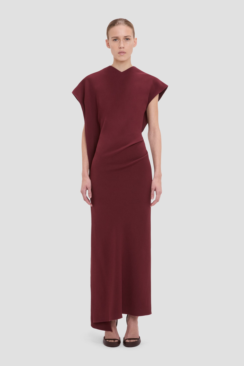 Victoria Beckham Victoria Midi Dress In Cinnabar Red outlook