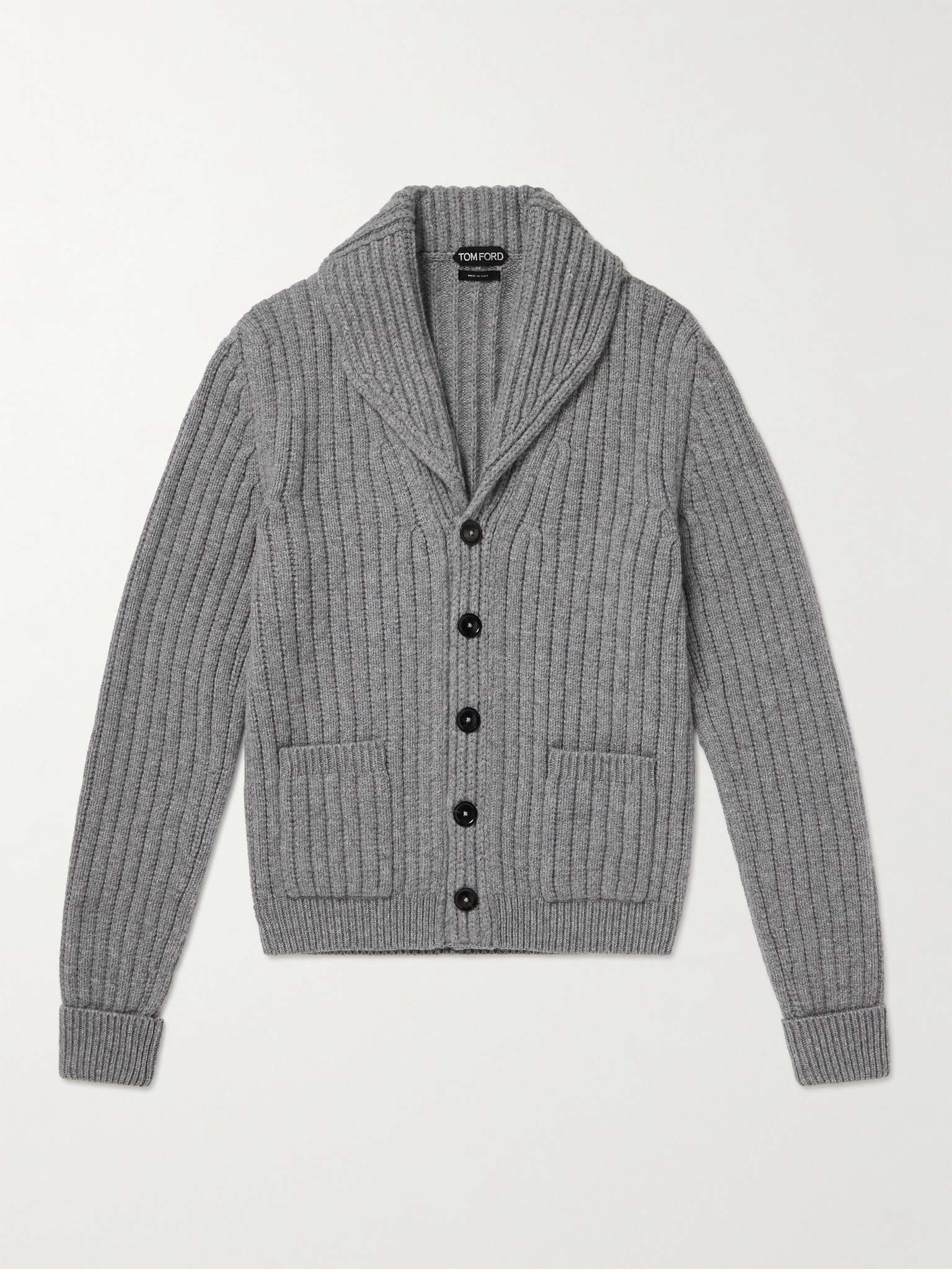 Ribbed Wool and Cashmere-Blend Cardigan - 1