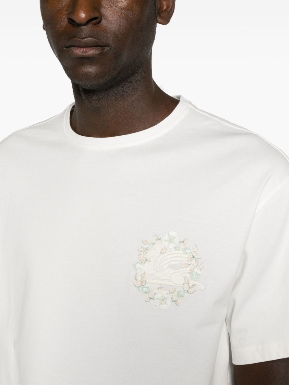 Pegaso-embroidered cotton T-shirt - 5