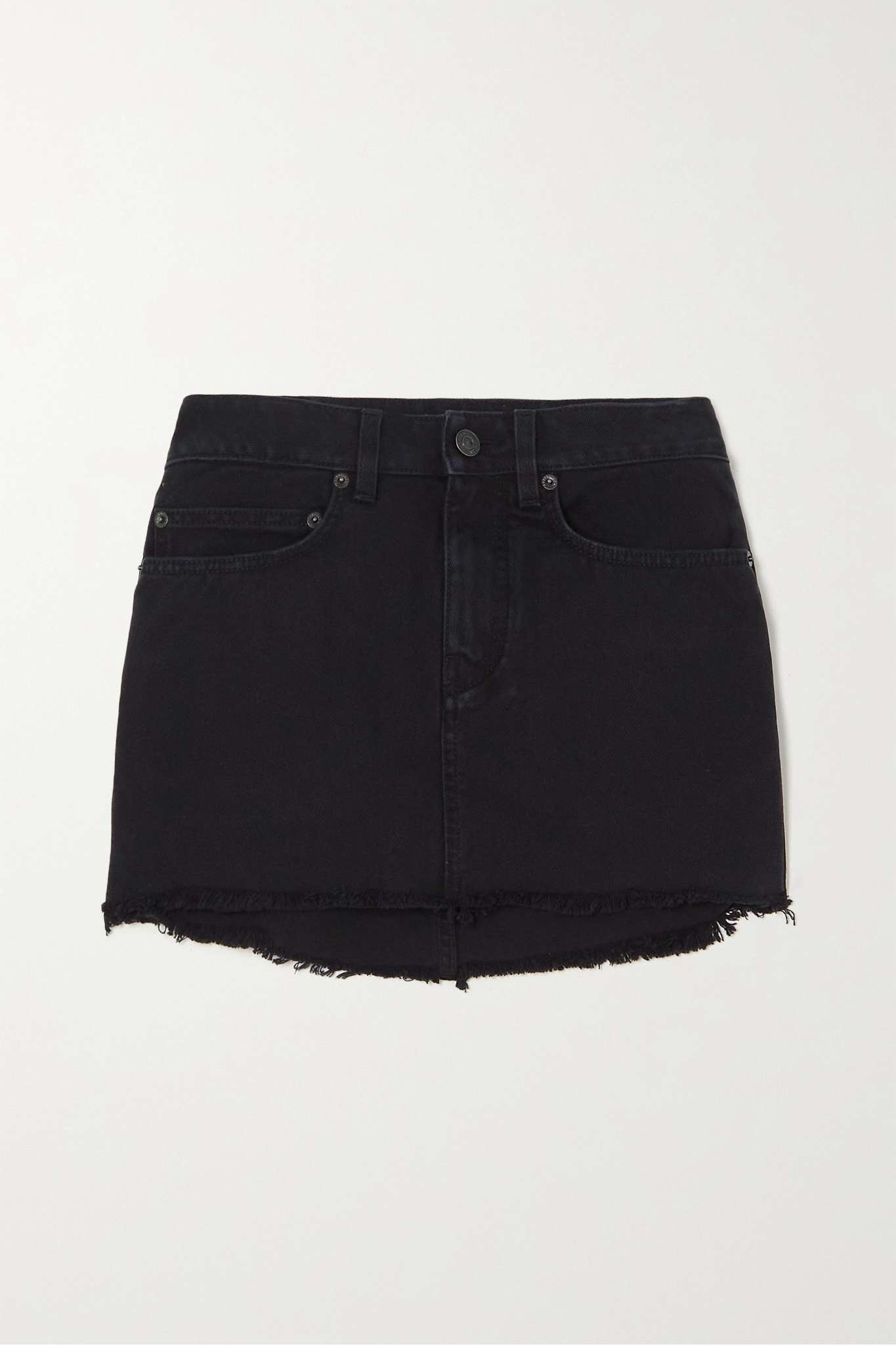 frayed denim miniskirt - 2