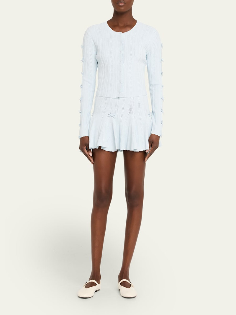 LoveShackFancy Zoriah Rib Pointelle Knit Cardigan outlook