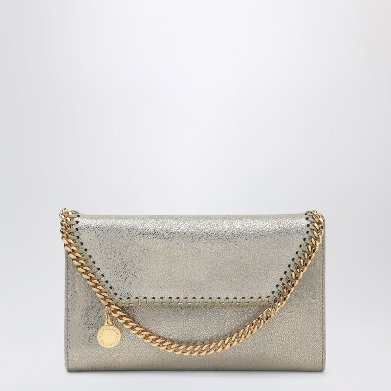 Falabella Chain Wallet in Metallic Pyrite 1