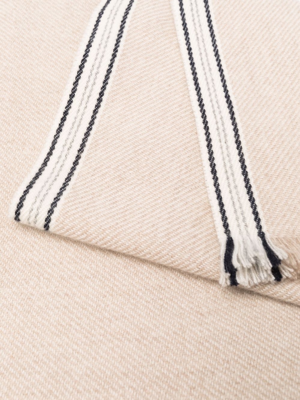 striped-edge cashmere scarf - 3