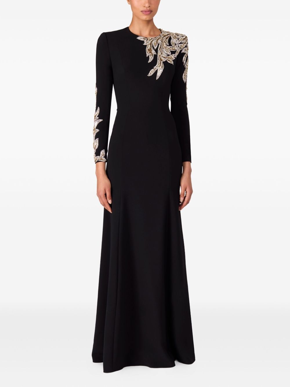 Honor beaded leaf-embellished gown - 2
