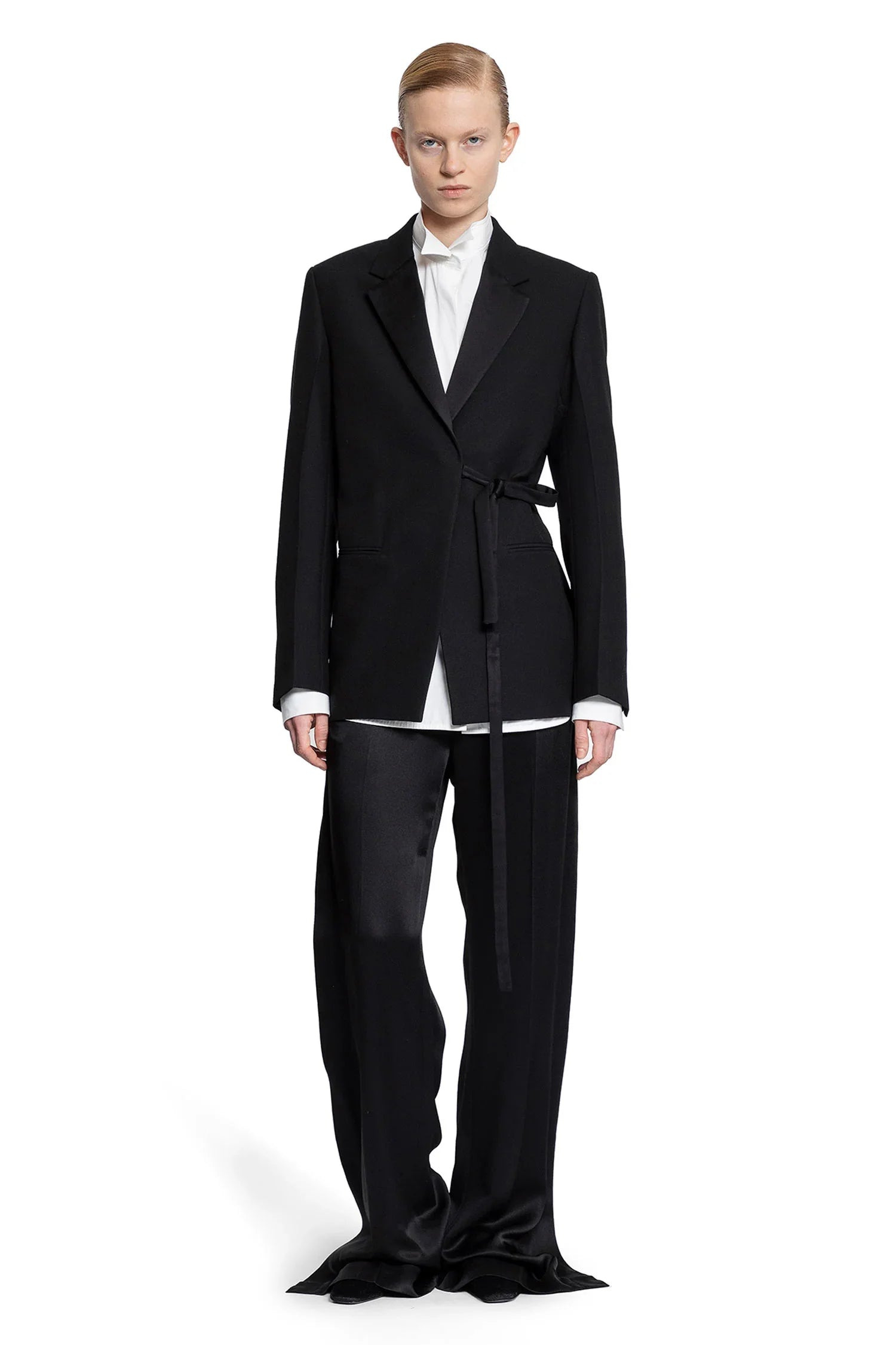 Satin-Lapel-Wrap-Blazer - 4