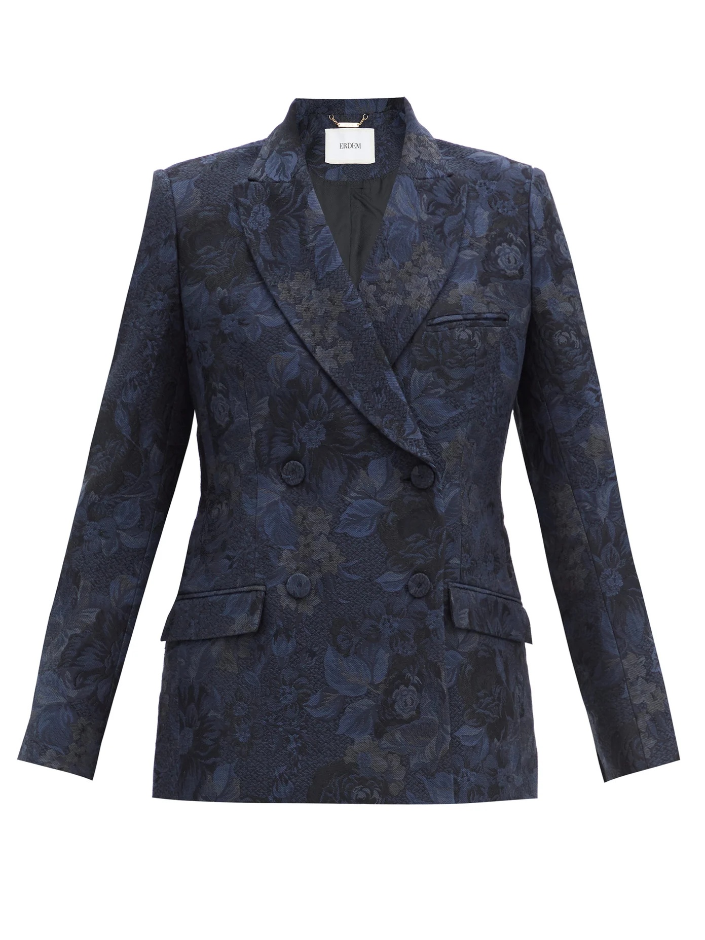 Freesia floral-jacquard double-breasted jacket - 1