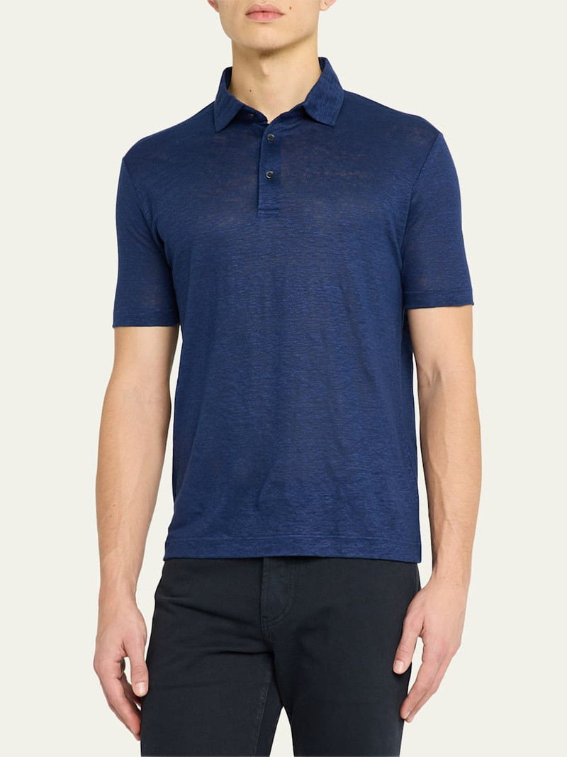 Loro Piana Men's Linen Jersey Dublon Polo Shirt outlook