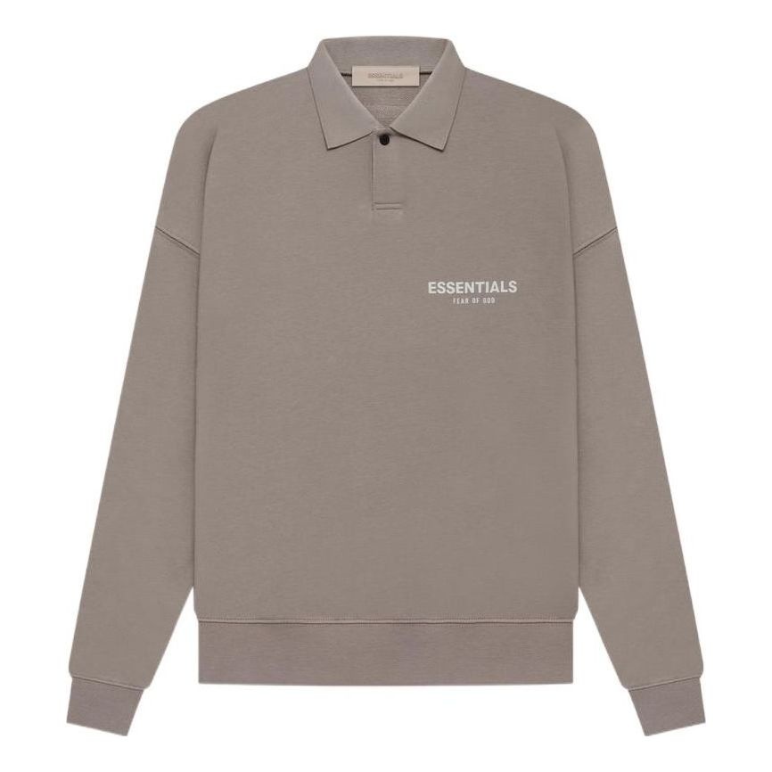 Fear of God Essentials SS22 Long Sleeve Polo Desert Taupe FOG-SS22-889 - 1