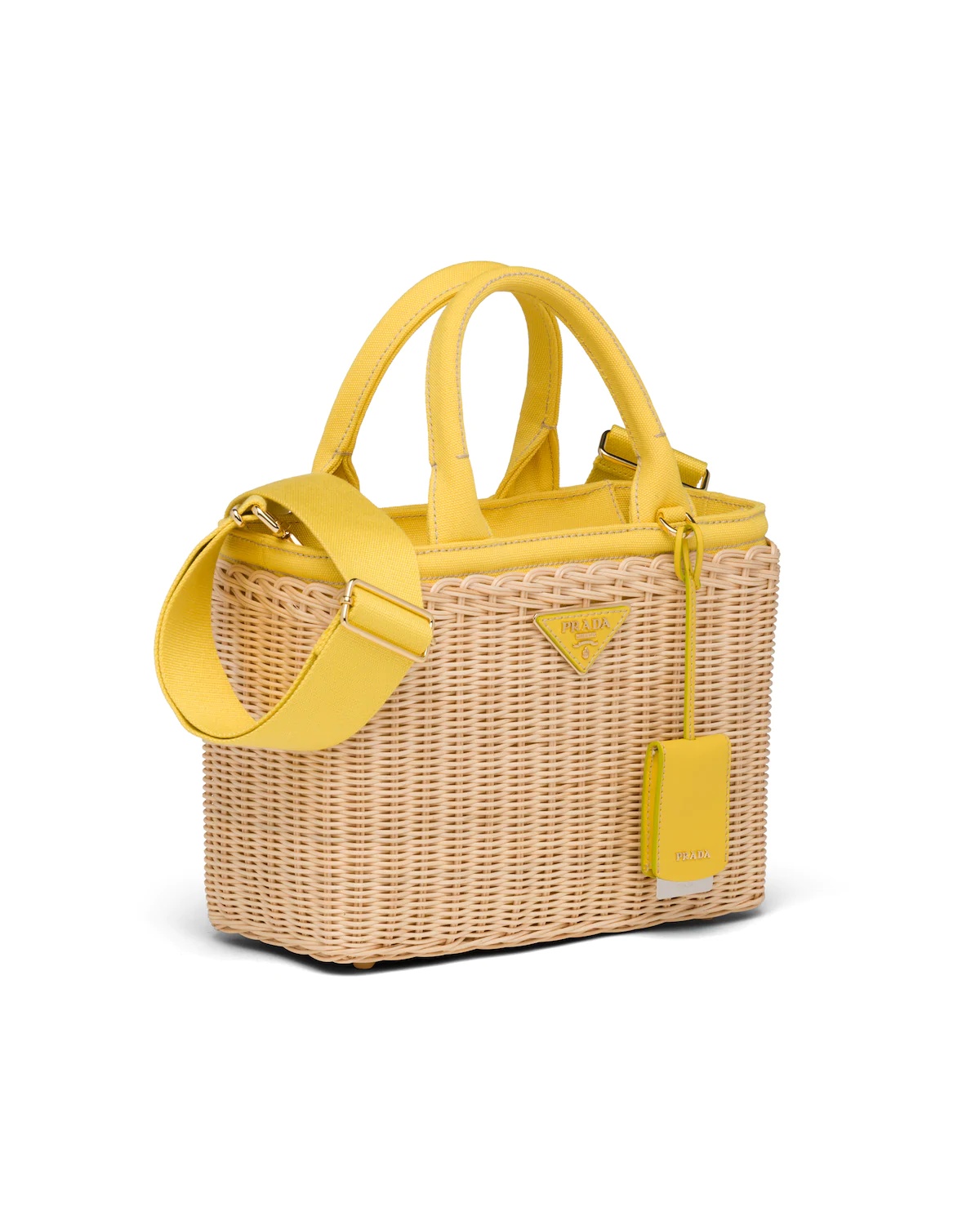 Wicker and Canvas Tote - 3