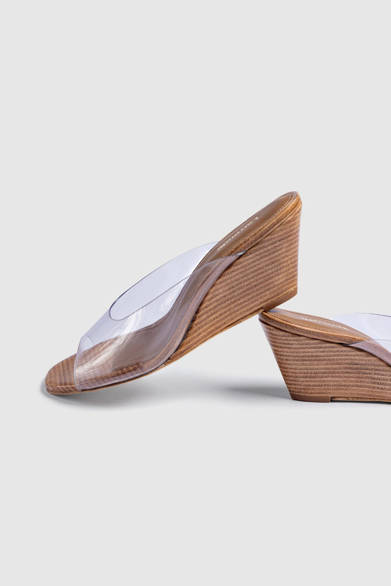 Larroudé Vivi Wedge Mule In Clear Vinyl outlook