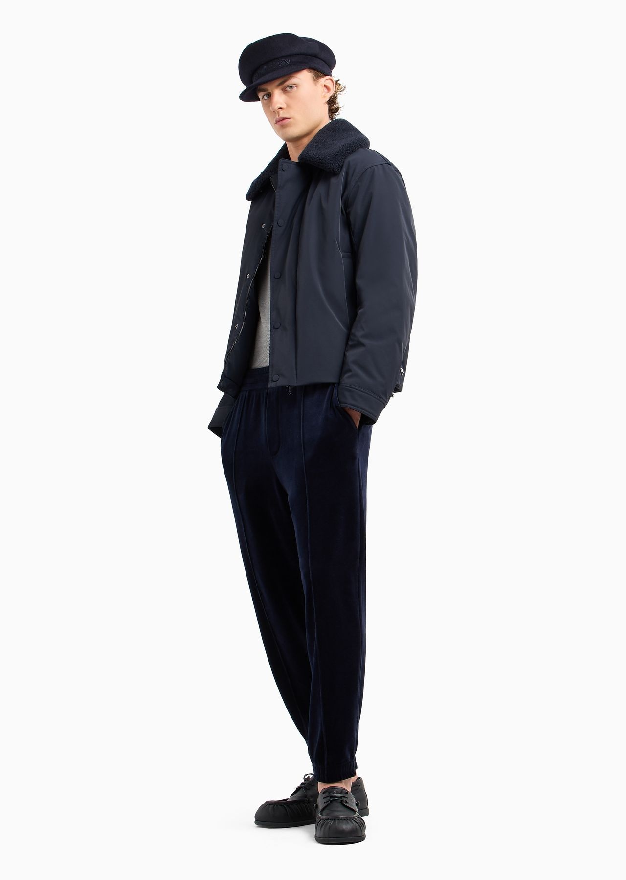 Chenille joggers with ribbing - 4