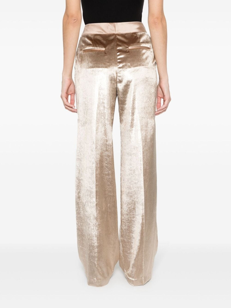 high-waisted velvet palazzo trousers 4