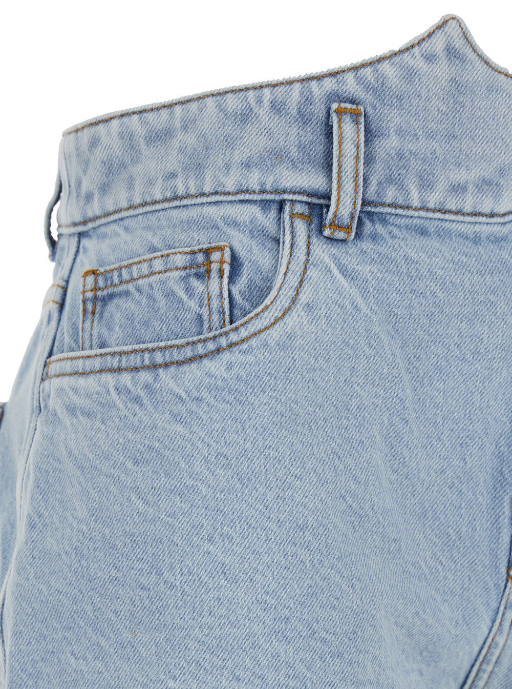 Coperni Women Blue Shorts With Crown-Shaped Design In Cotton Woman - 3