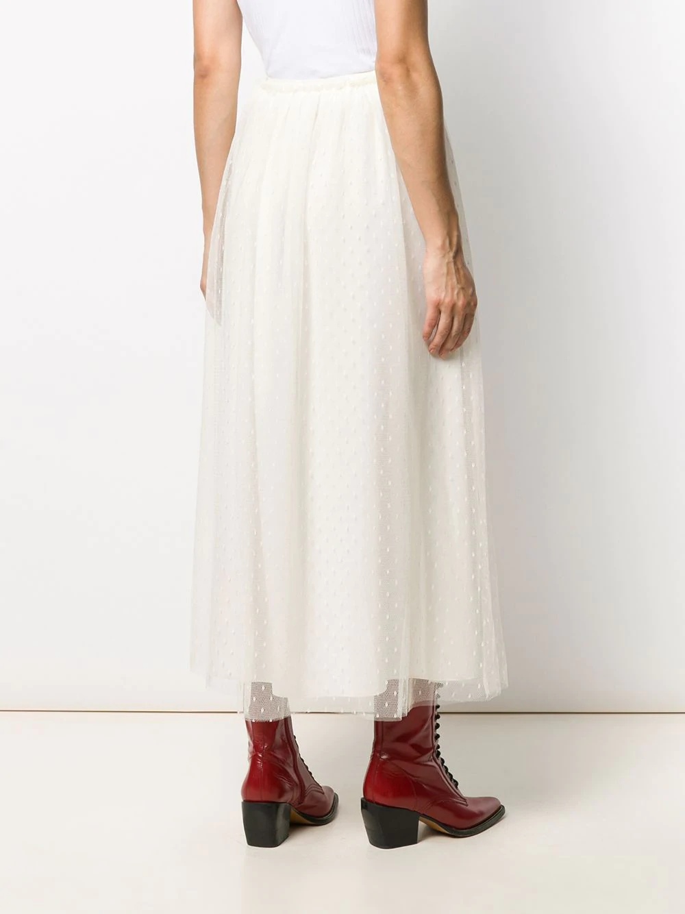 Point d'Esprit tulle midi skirt - 4