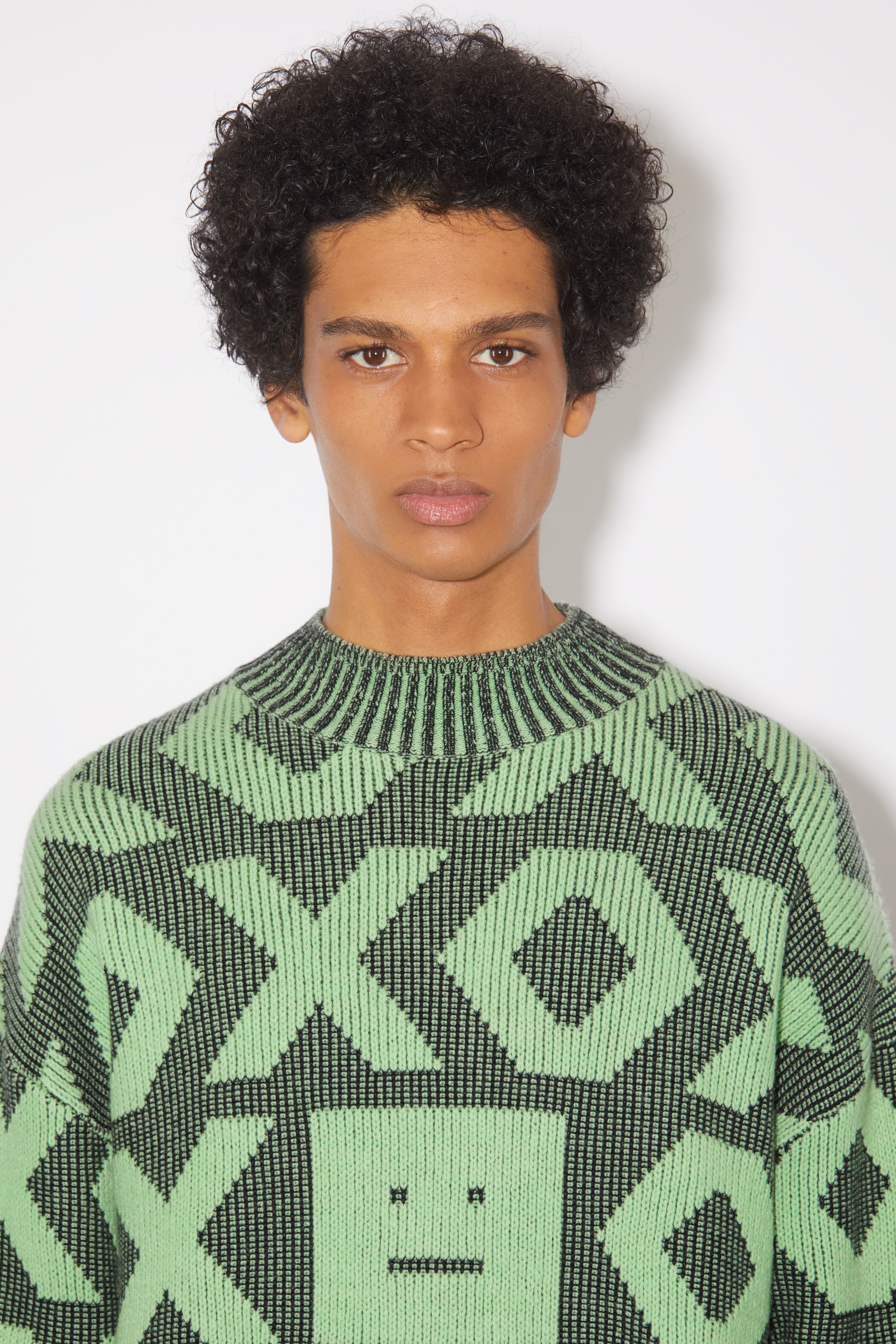 Face logo jumper - Black/spring green - 5