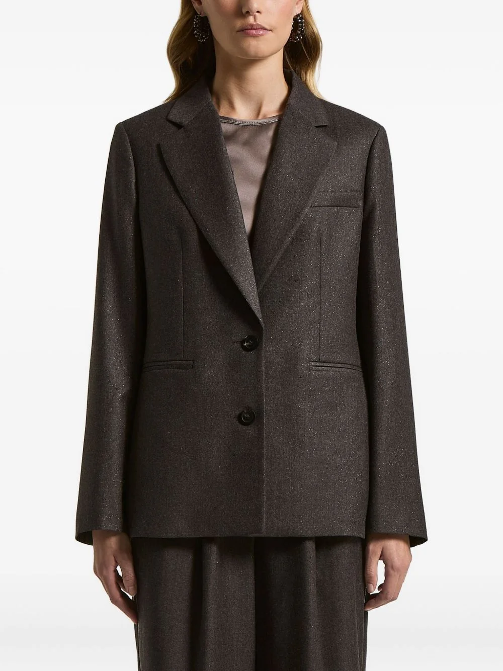 single-breasted wool blazer - 1