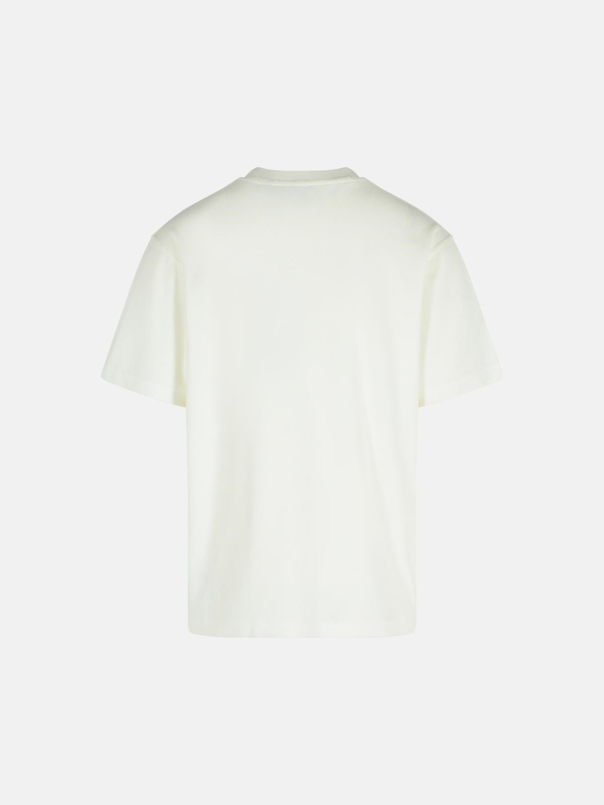 WHITE COTTON BLEND T-SHIRT - 3
