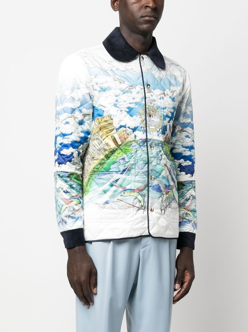 graphic-print quilted jacket - 3