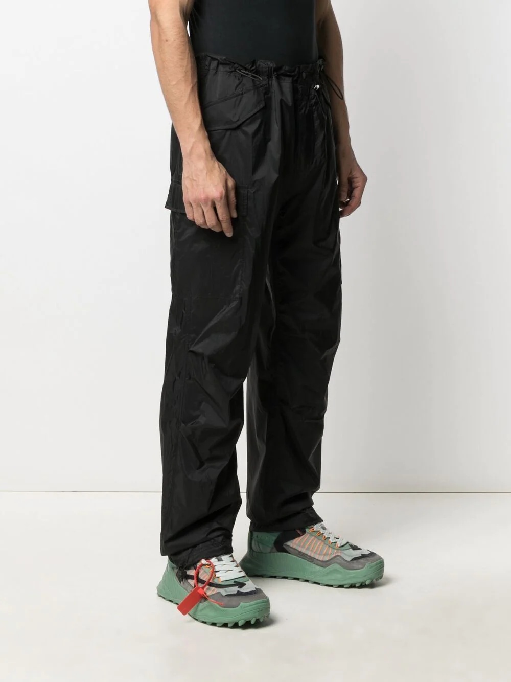 textured cargo trousers - 3