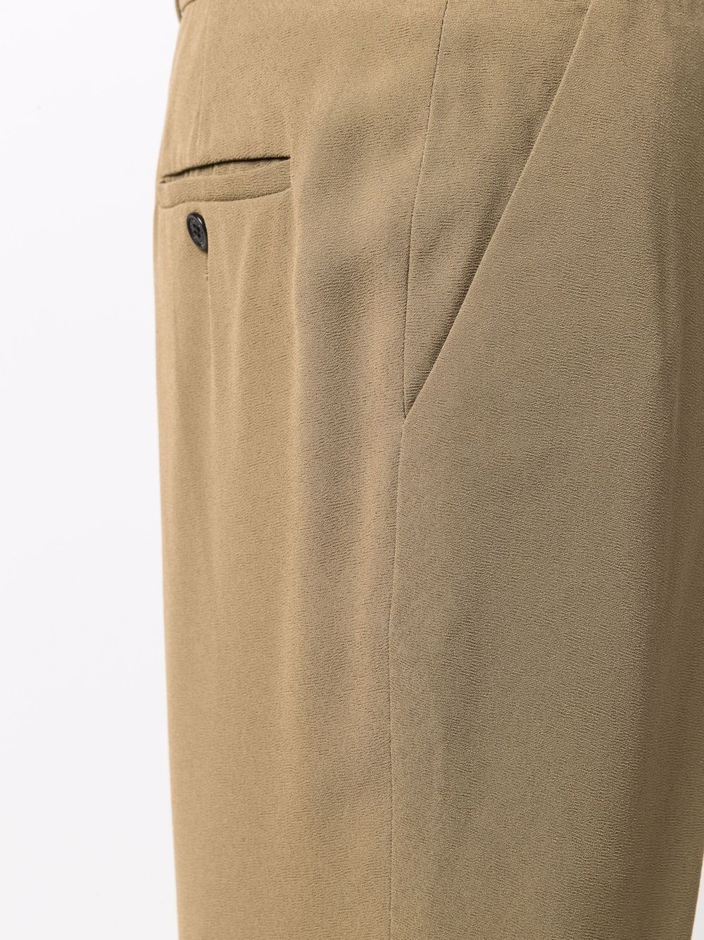 side folded crepe cropped trousers - 5