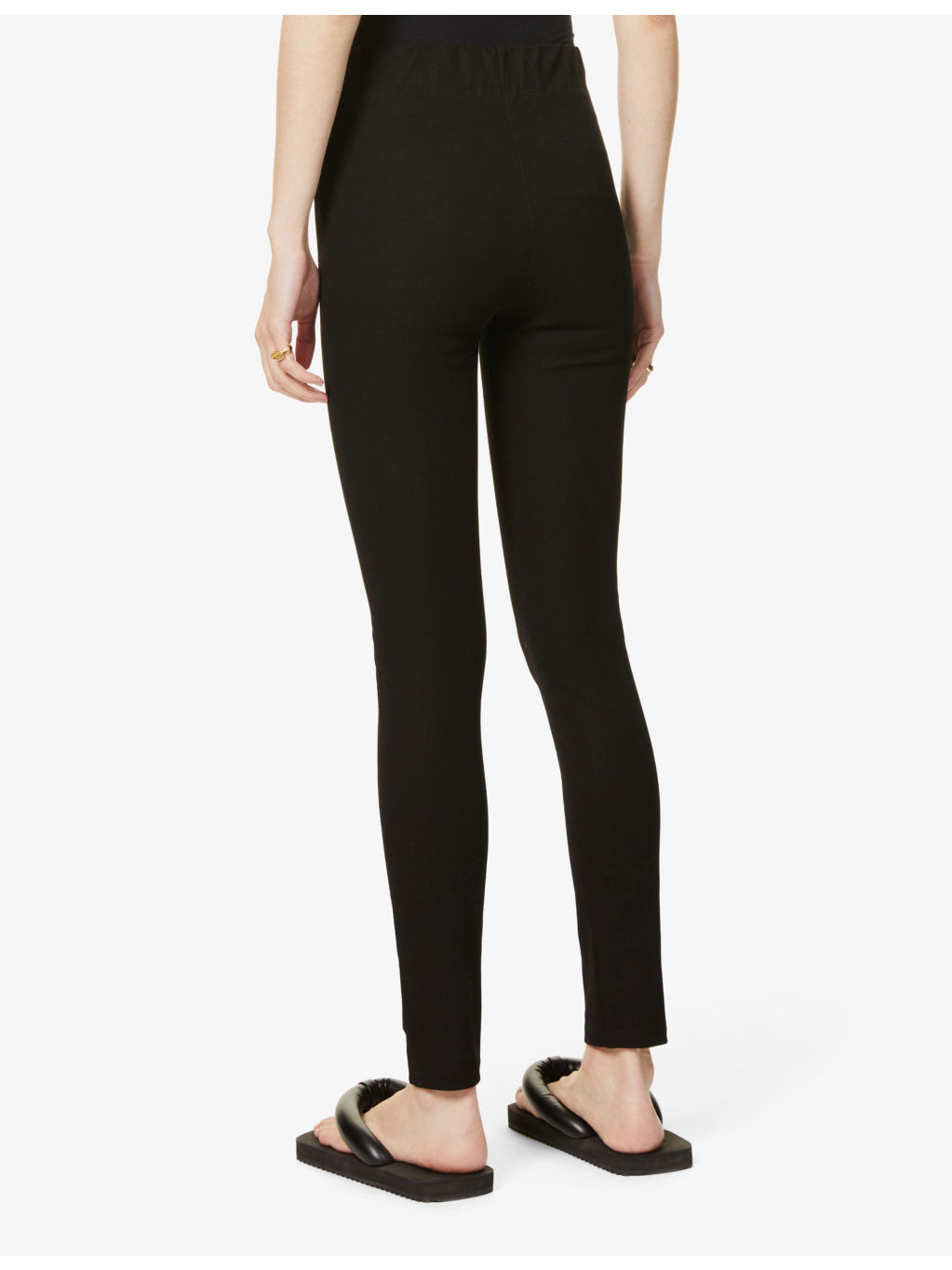 Gabardine mid-rise stretch-woven leggings - 4