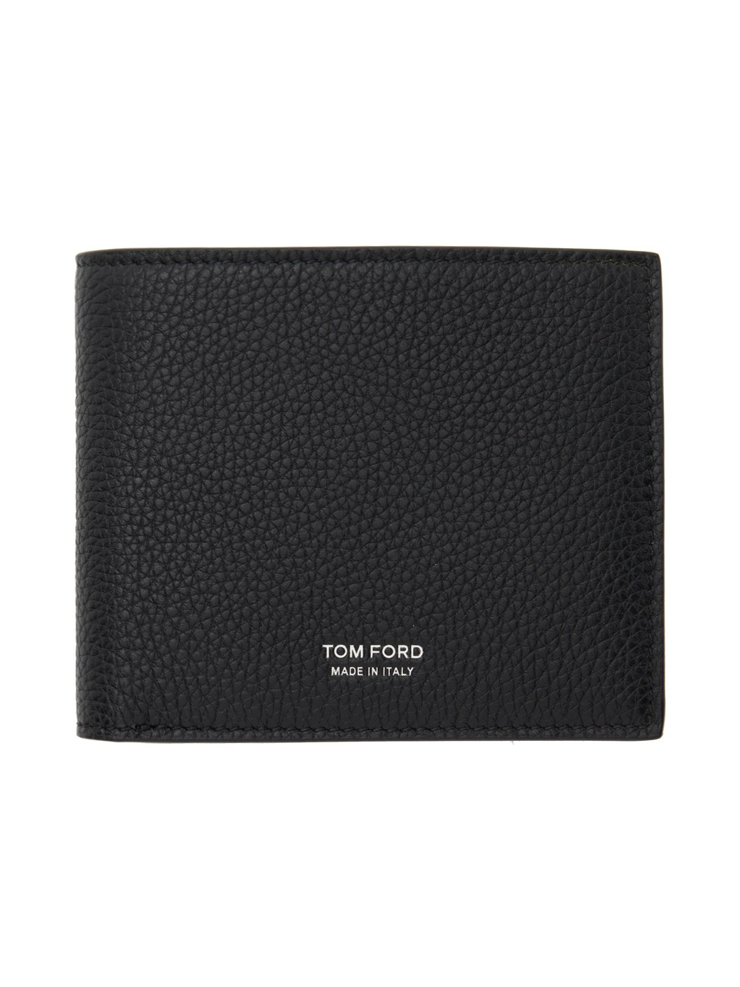Black Grain Leather Bifold Wallet - 1