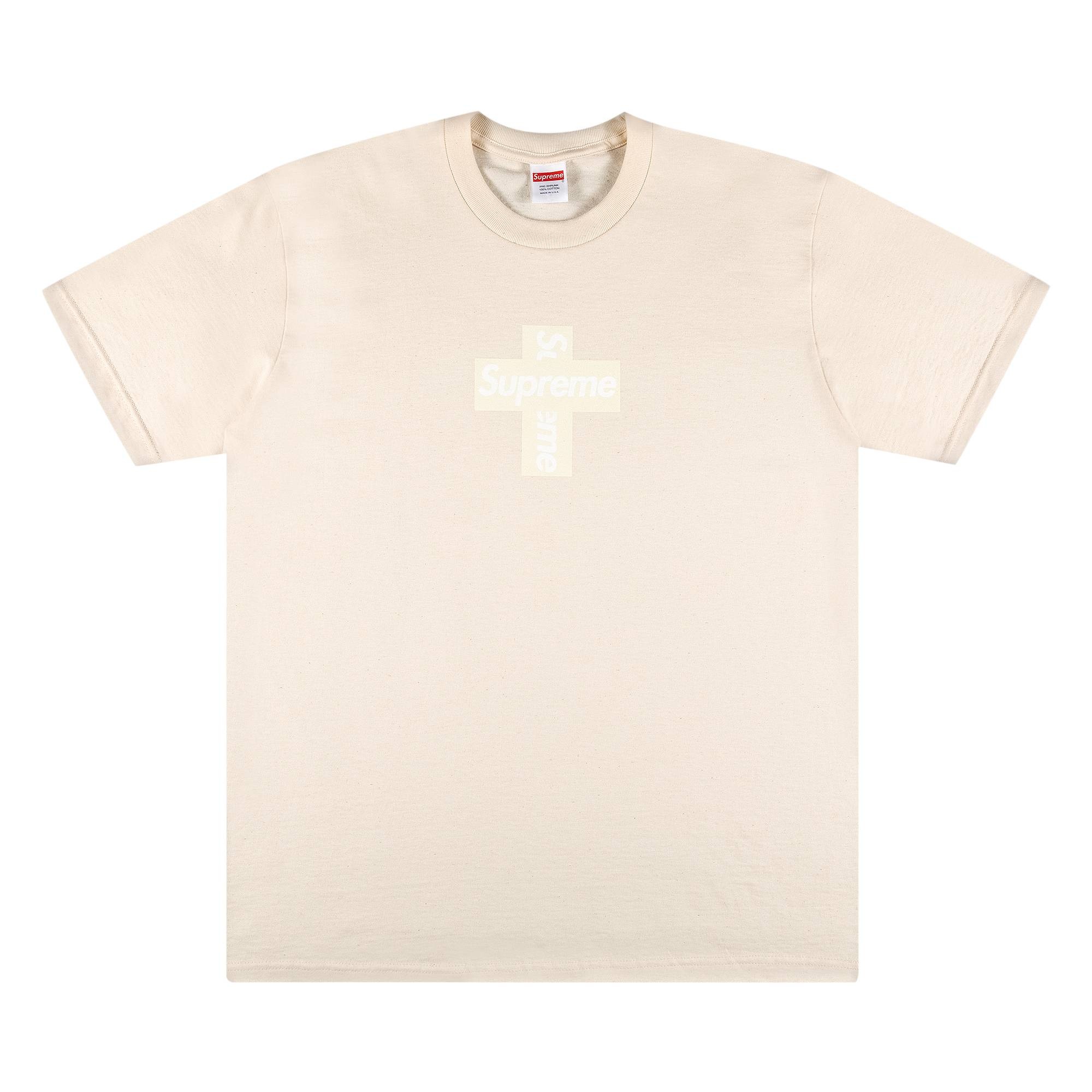 Supreme Cross Box Logo Tee 'Natural' - 1