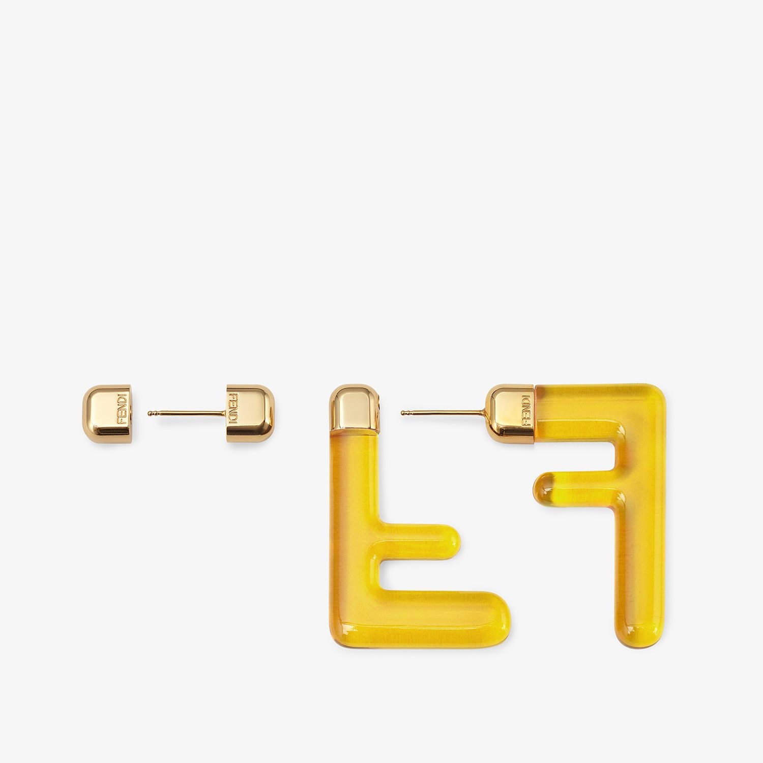 Earrings in yellow plexiglass - 3