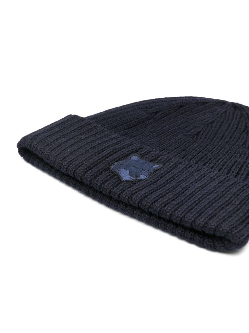 Maison Kitsuné Bold Fox Head ribbed beanie outlook