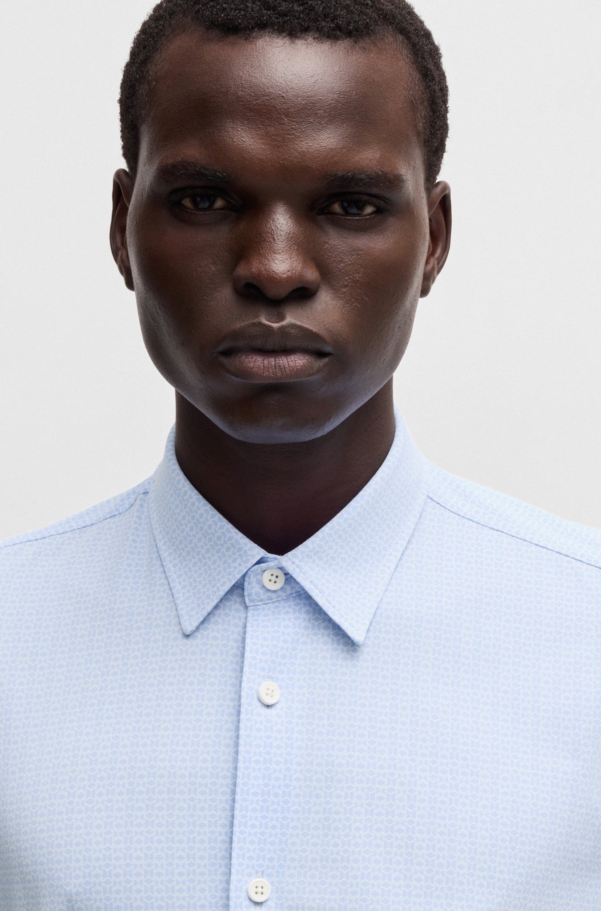 SLIM-FIT SHIRT IN PRINTED PERFORMANCE-STRETCH JERSEY - 3