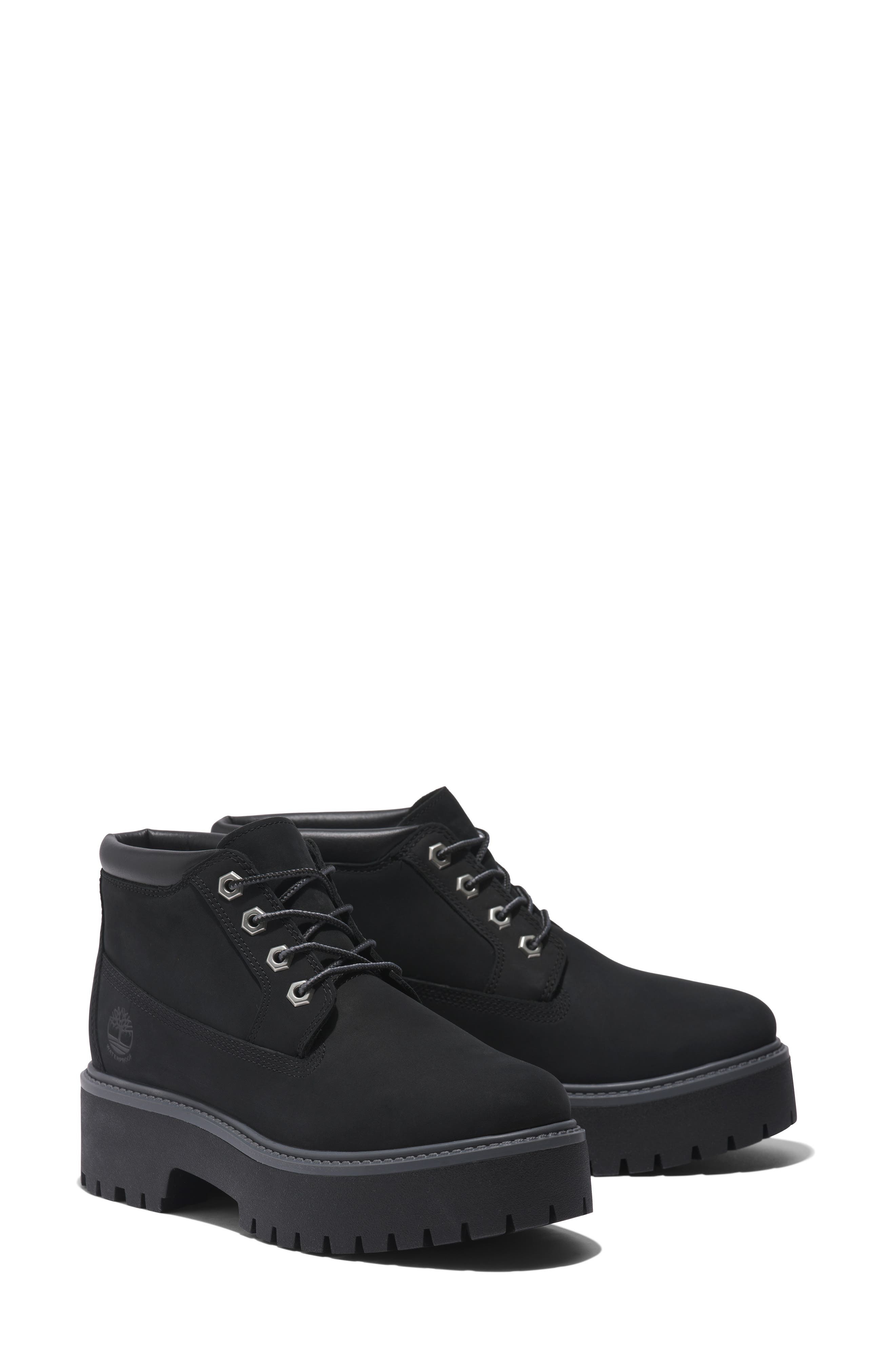 Timberland Stone Street Platform Waterproof Chukka Boot in Jet Black at Nordstrom - 7