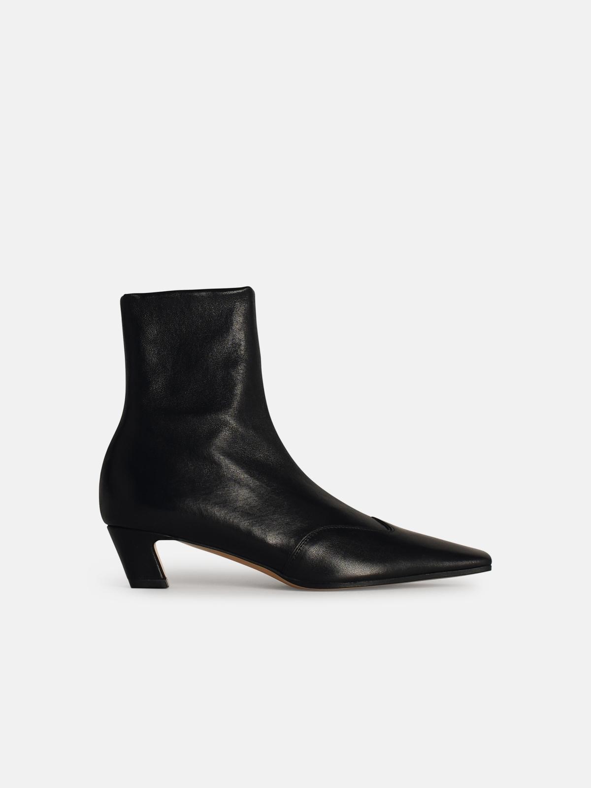 'NEVADA 40' BLACK LEATHER ANKLE BOOTS - 1