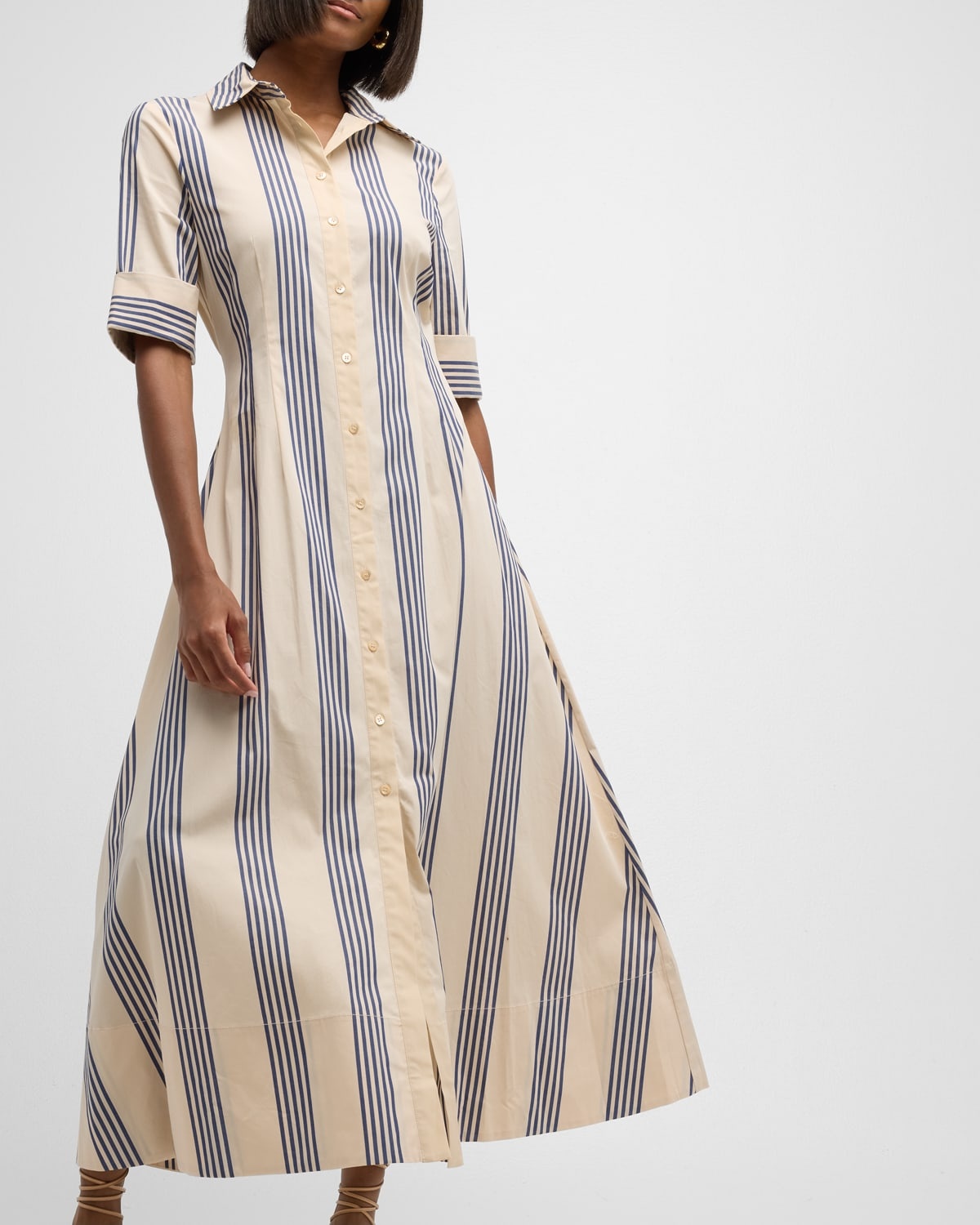 Joan Cotton Poplin Stripe Maxi Dress - 7