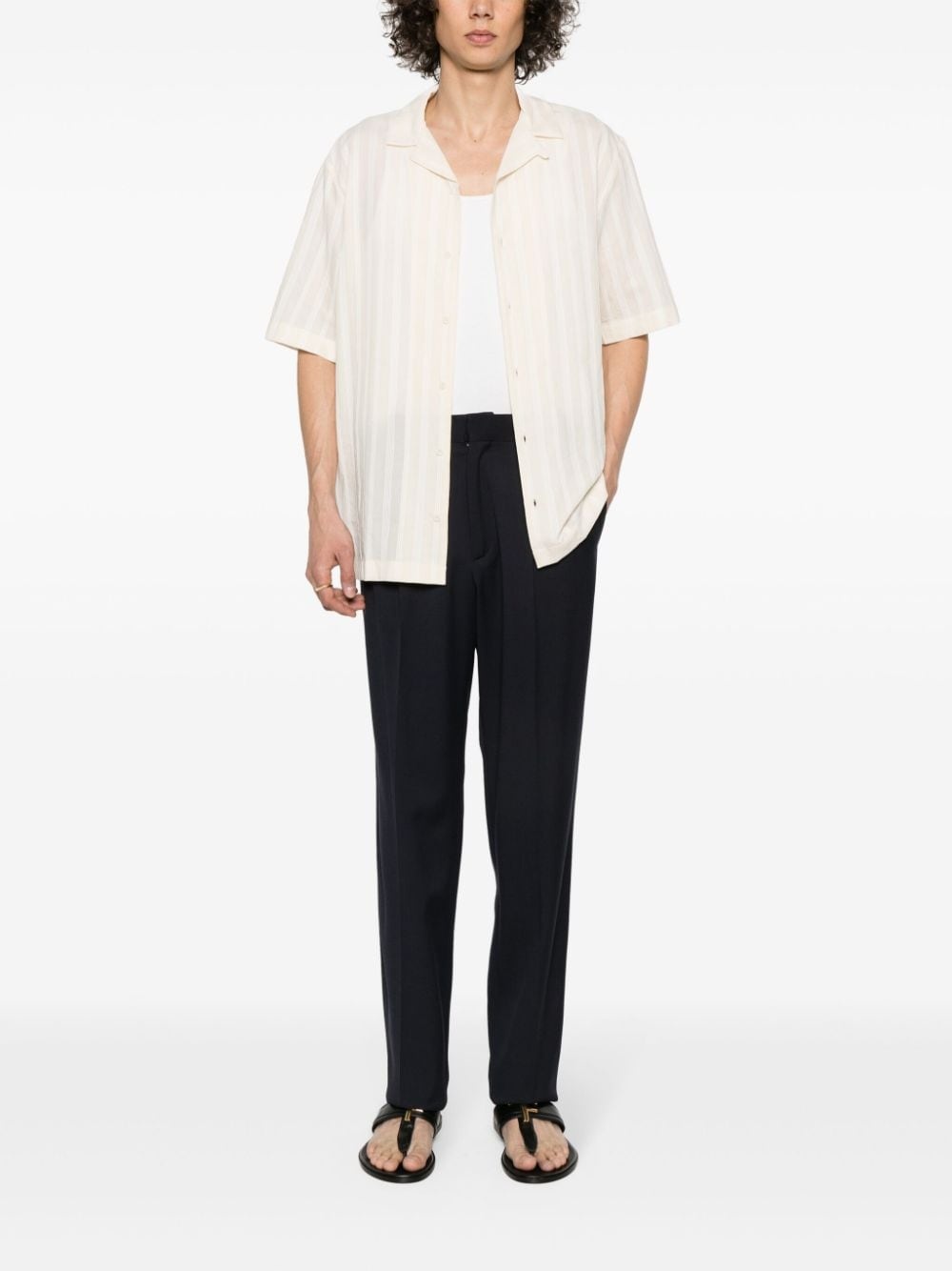 embroidered-stripes cotton shirt - 2