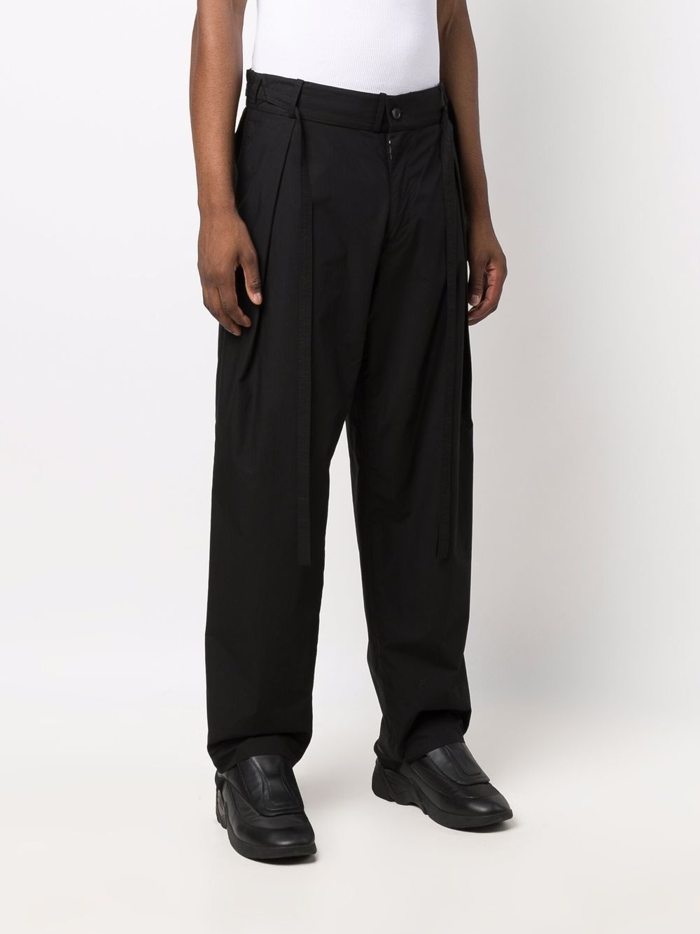 pleated-waist chinos - 3