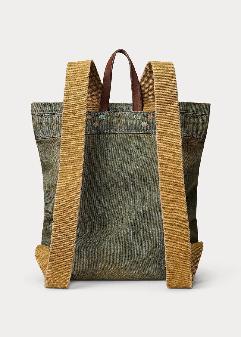 Faded Indigo Denim Backpack 3