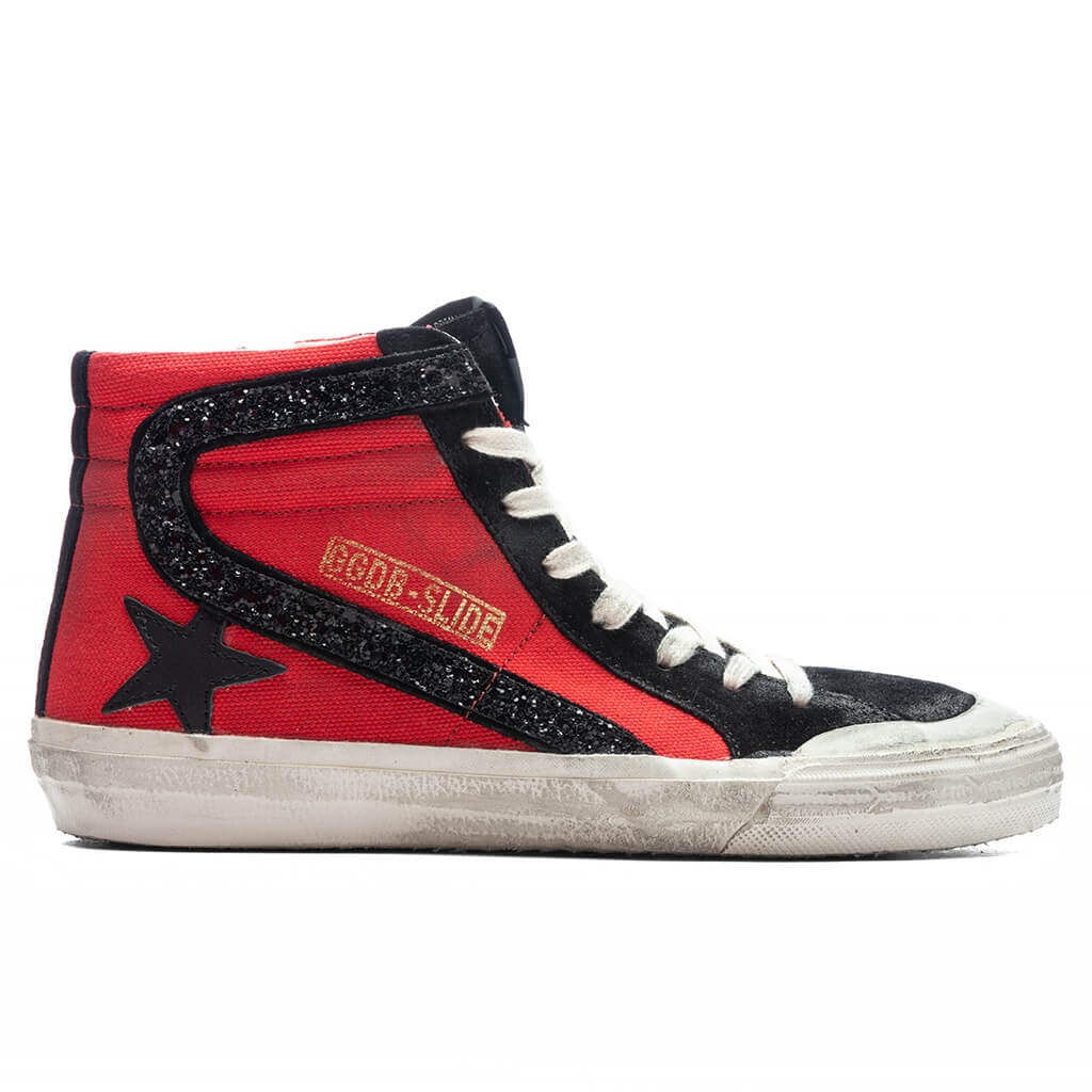 GOLDEN GOOSE WOMEN'S LEATHER STAR SLIDE PENSTAR - RED/BLACK - 1