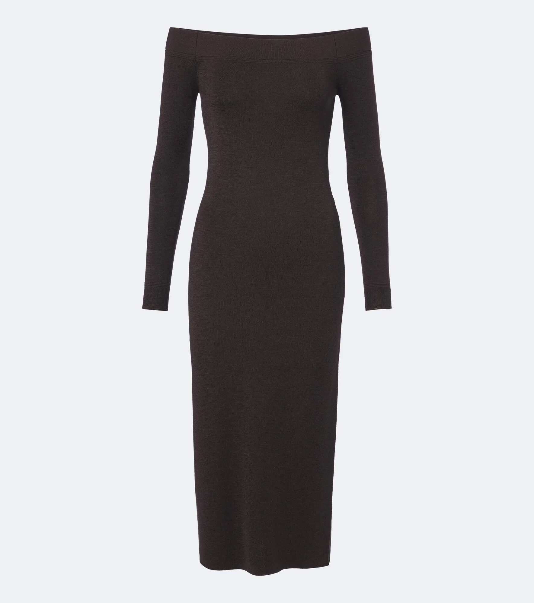 Off-shoulder wool and silk midi dress - 1