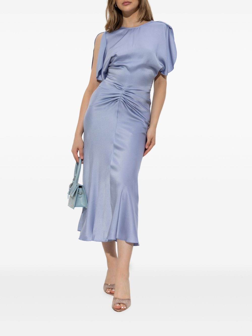 puff-sleeved ruched dress - 2