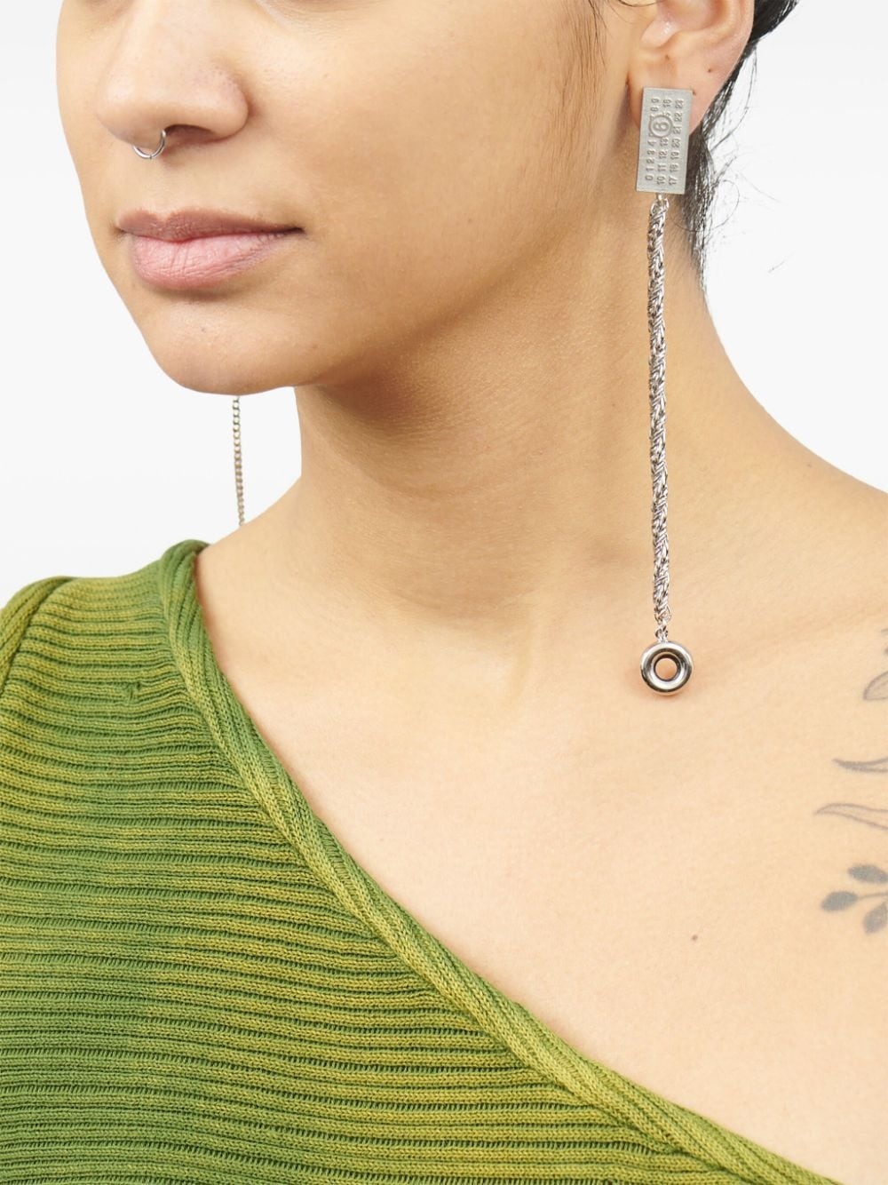 Numbers-motif drop earrings - 4