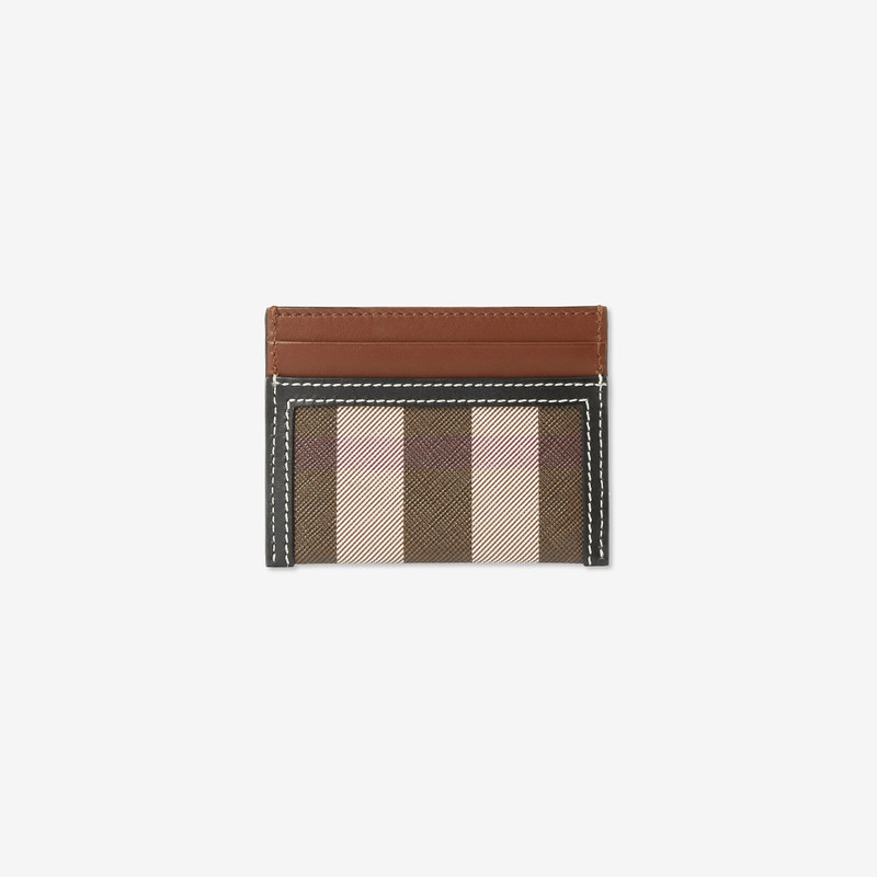 Check and Two-tone Leather Card Case 3