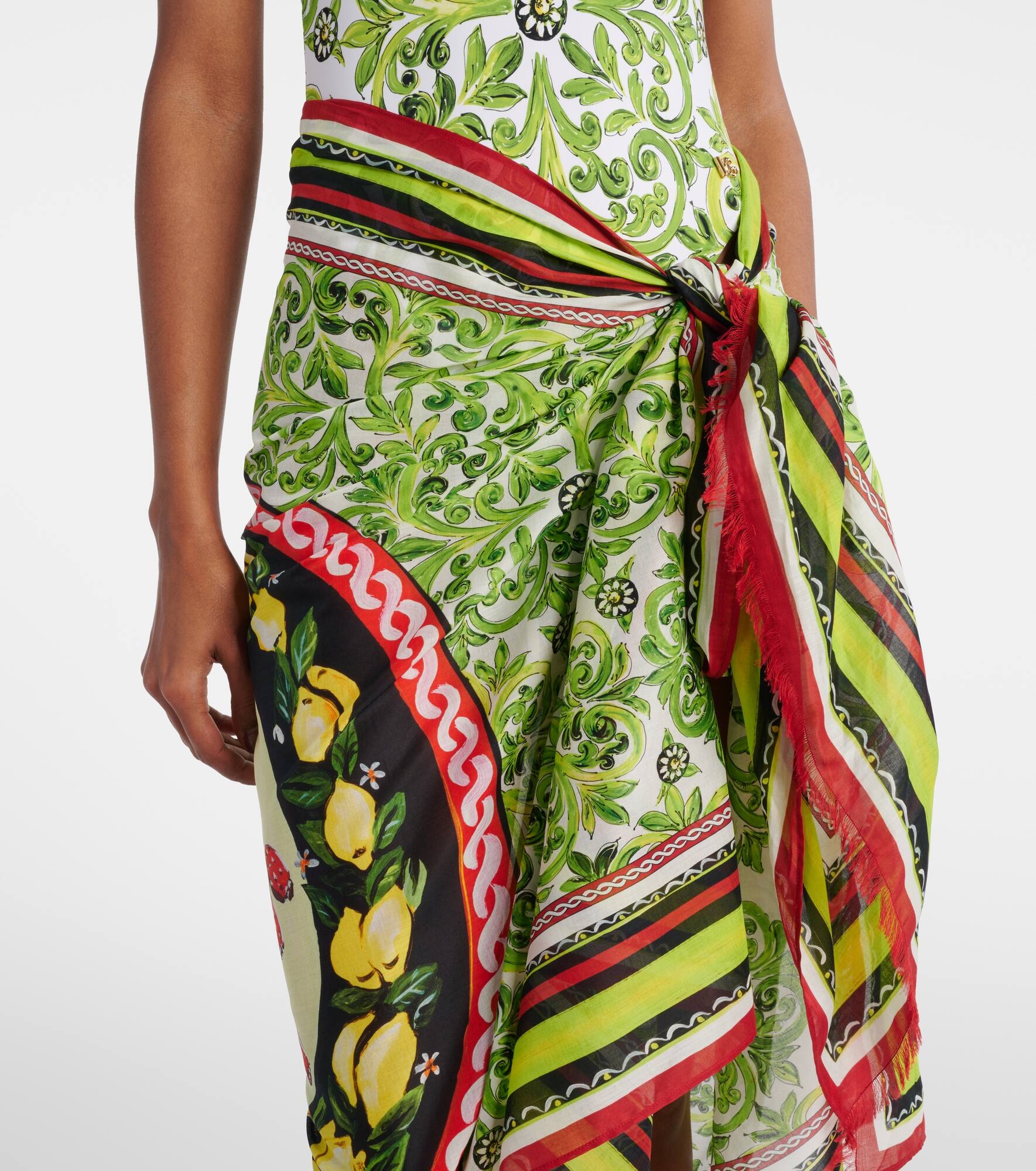 Printed cotton beach cover-up - 4