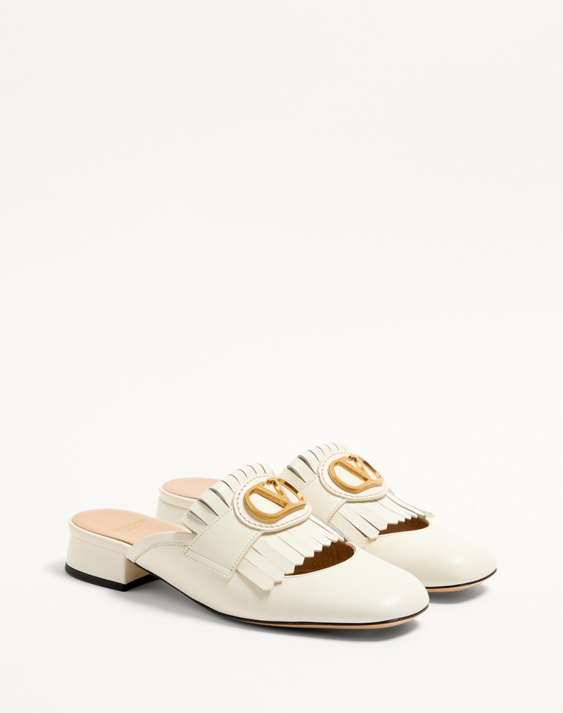 VLOGO SIGNATURE CALFSKIN MOCCASIN MULE WITH FRINGES 25MM 2