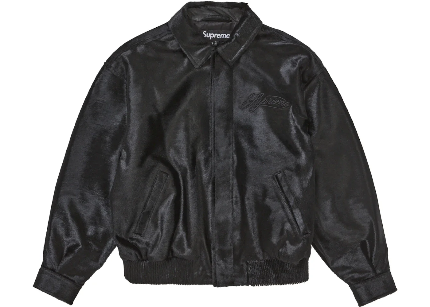 Supreme Ponyhair Varsity Jacket Black - 1