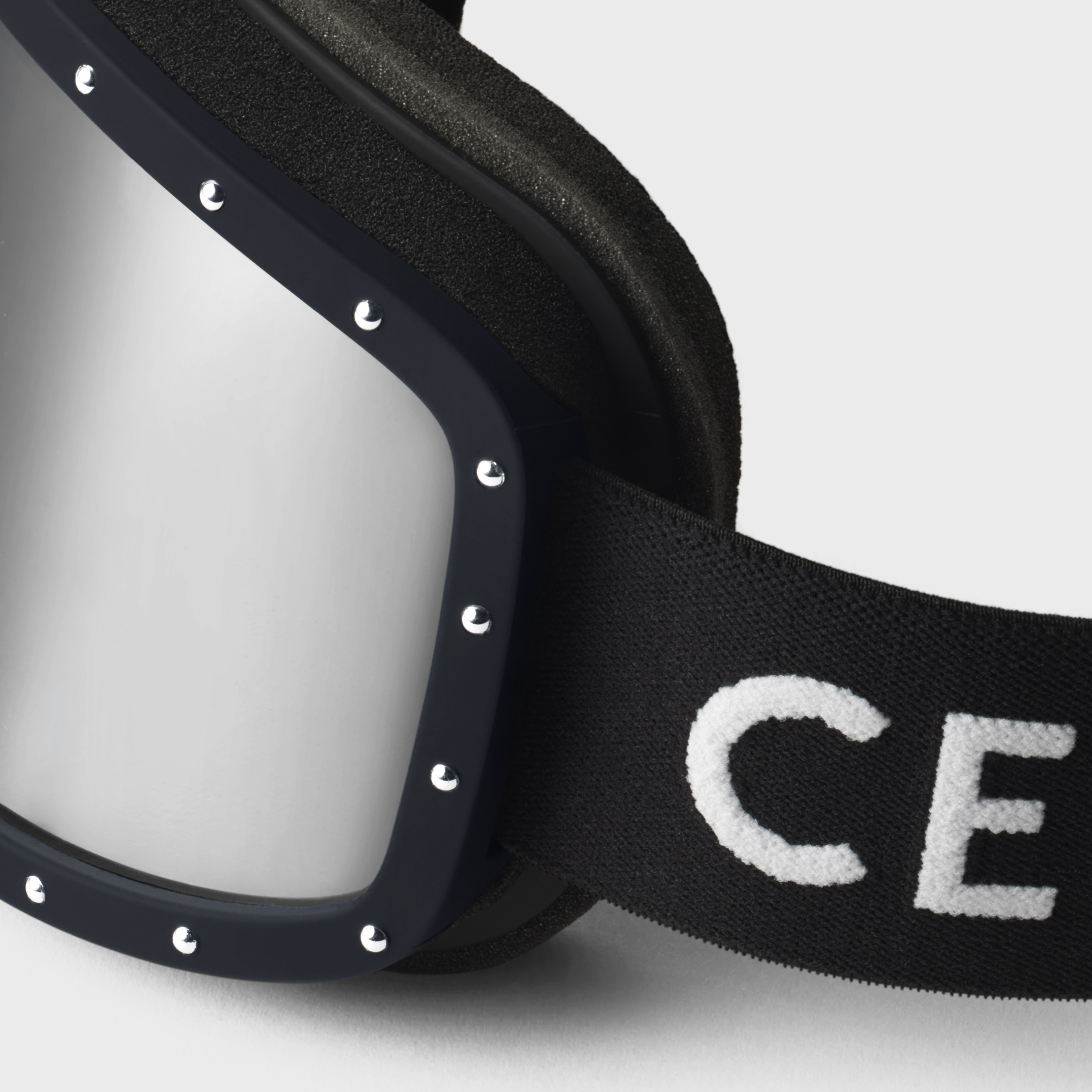 CELINE Ski Mask in Plastic with Metal Studs & Mirror Lenses - 5